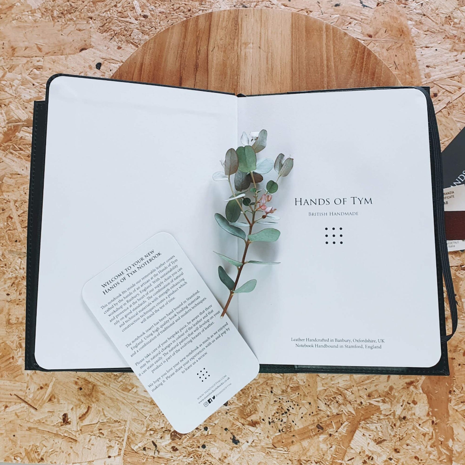 Hands of Tym Notebooks & Notepads 'Laurel' The Bespoke Handmade Luxury Leather Notebook / Diary A5 - Slim