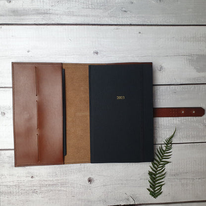 Hands of Tym Notebooks & Notepads 'Laurel' The Bespoke Handmade Luxury Leather Notebook / Diary A5 - Slim