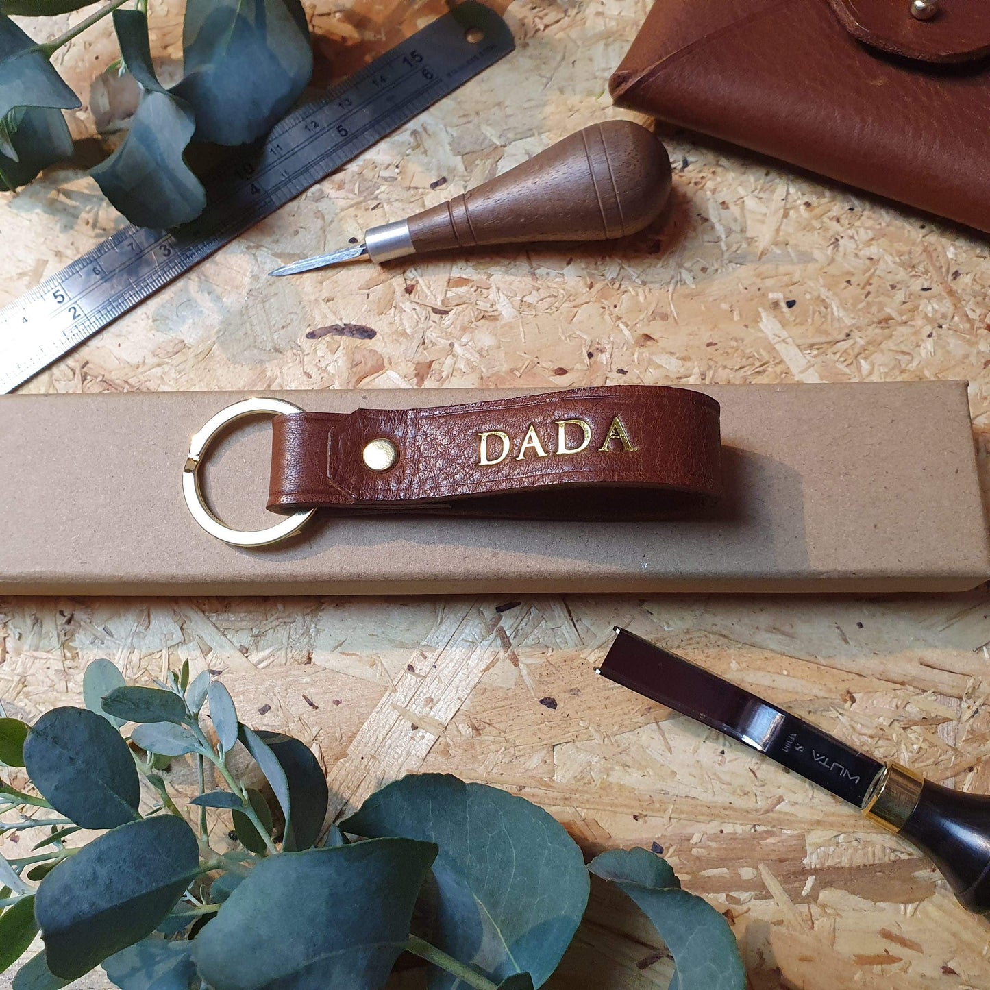 Hands of Tym 'Samara' The Personalised Handmade Leather Keyring