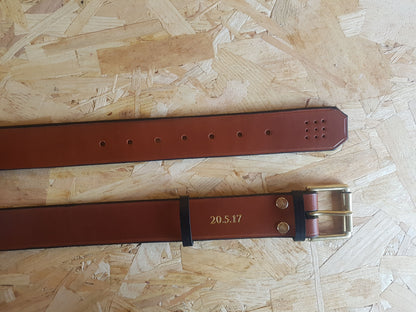 Hands of Tym SLG 'Ash Wide' Bespoke Handmade Leather Belt - Wide 38mm