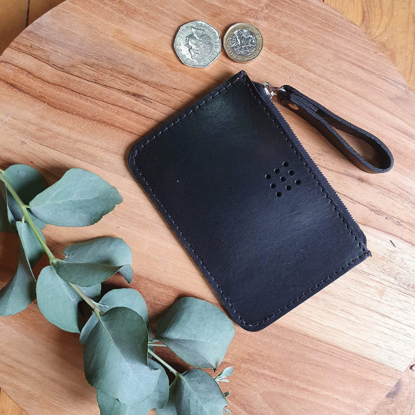 Hands of Tym SLG 'Birch Mini' The Bespoke Handmade Leather Zip Top Purse
