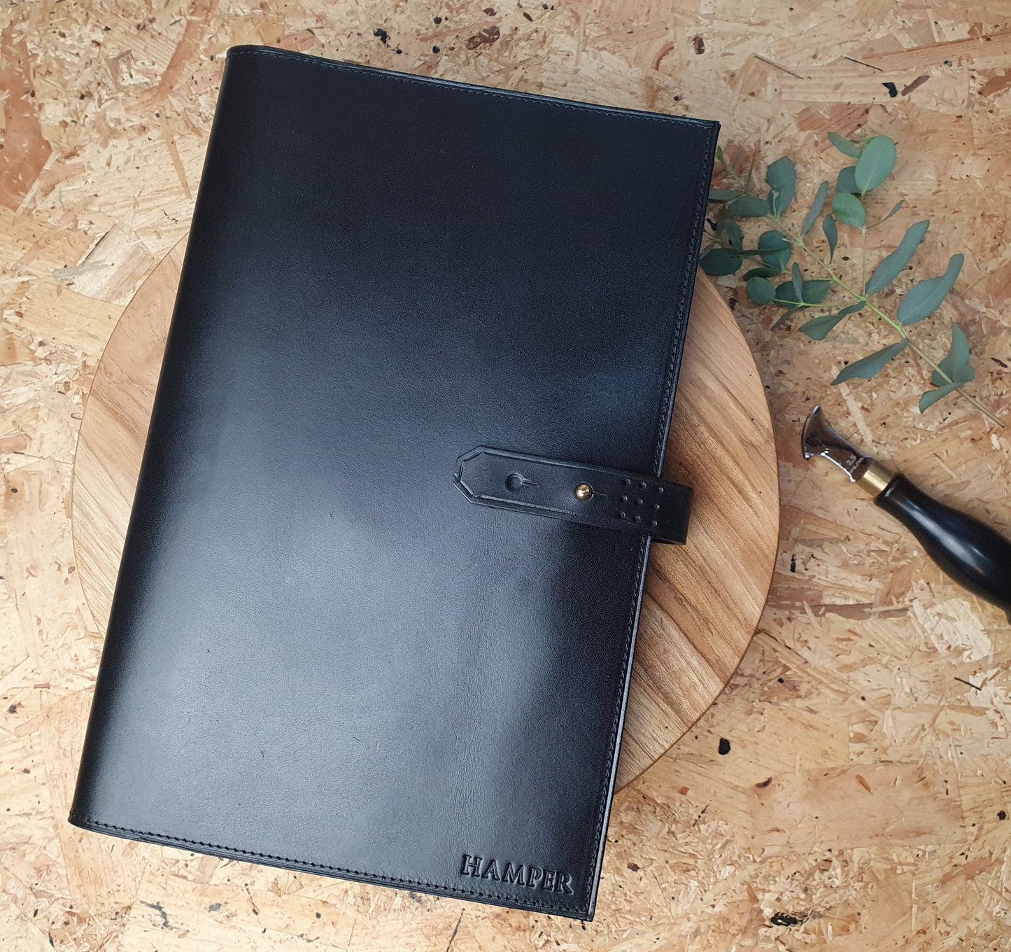Hands of Tym stationery 'Laurel' The Bespoke Handmade Luxury Leather Notebook / Diary A4