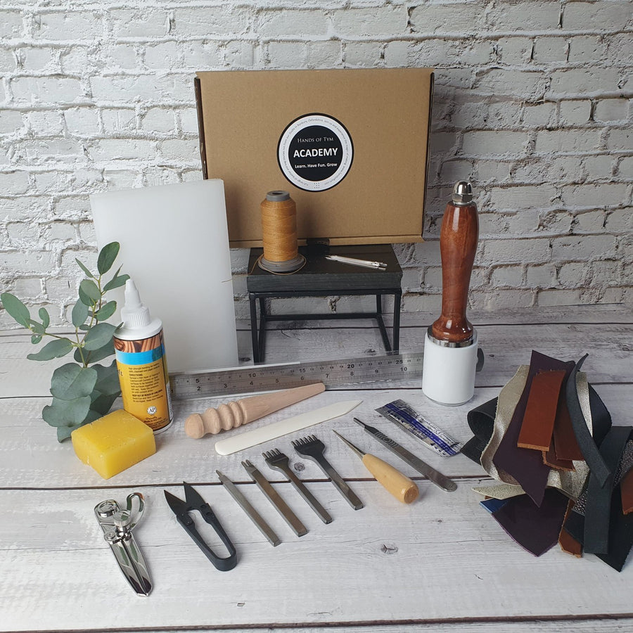 Starter leather craft tool kit Option A with basic divider and complete tool set