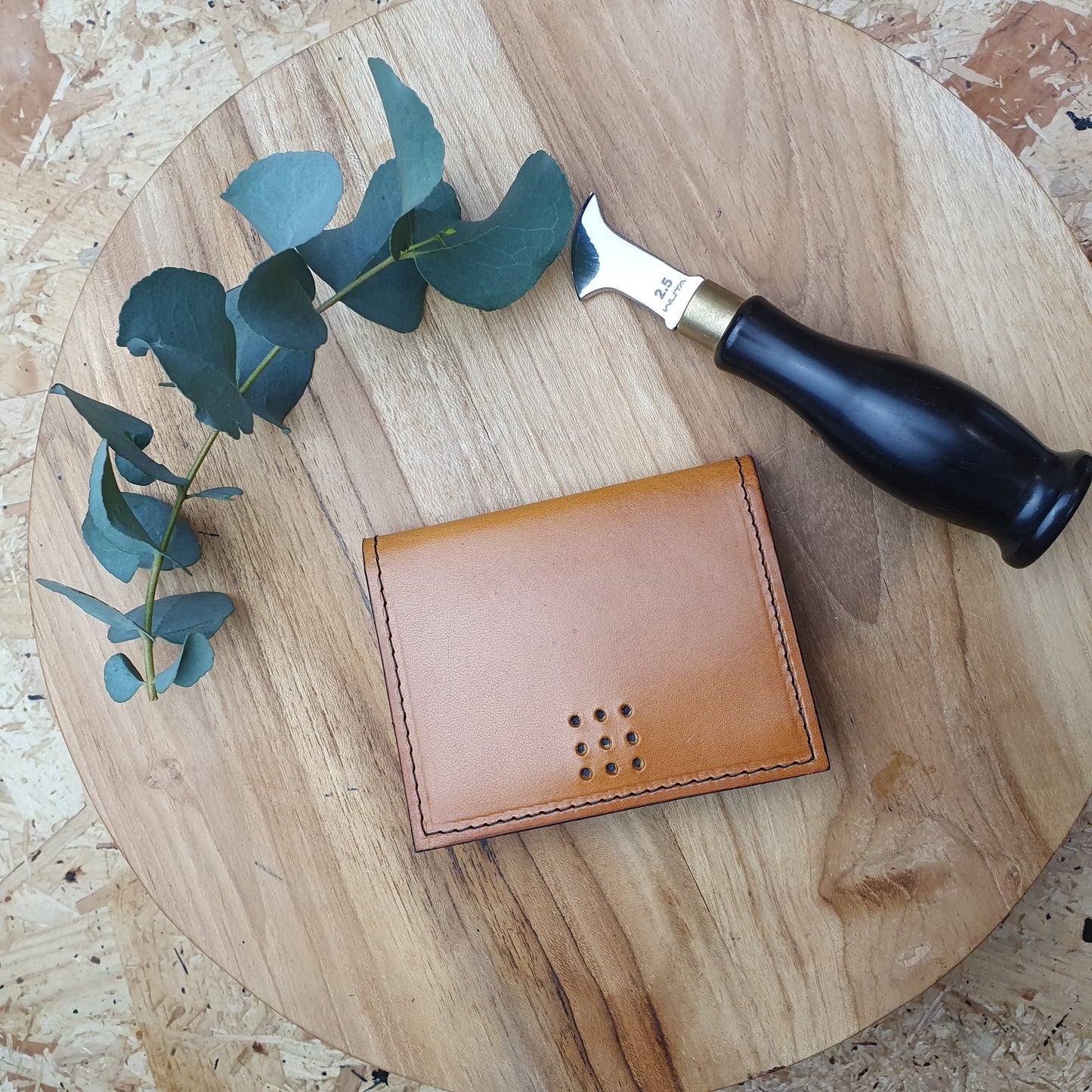 Hands of Tym Wallets & Money Clips Mustard Yellow 'Larch Slim' Bespoke Handmade Leather Slim Card Wallet